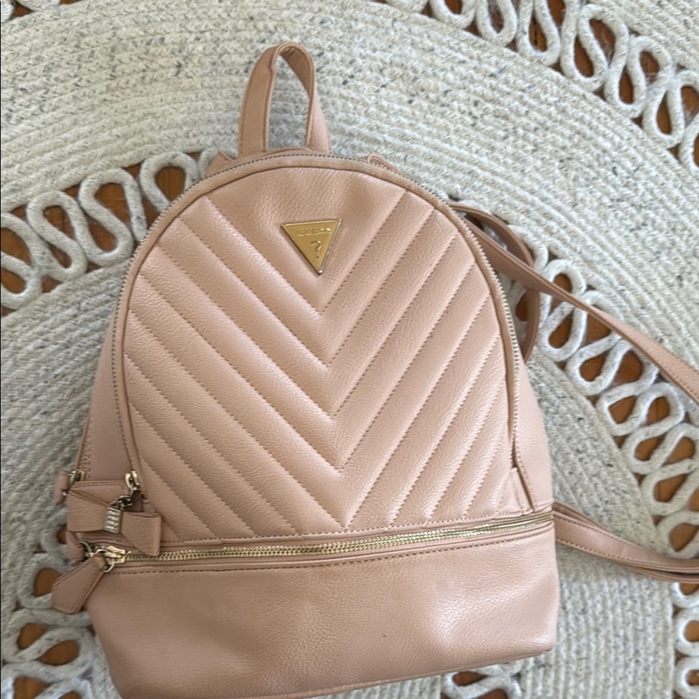 Guess Pink Quilted Backpack